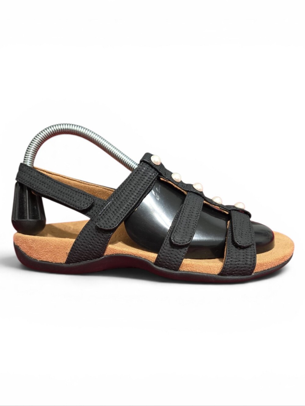Vionic Amber Pearl Black Strappy Sandals with Stud Details Size 8 - Picture 4 of 11